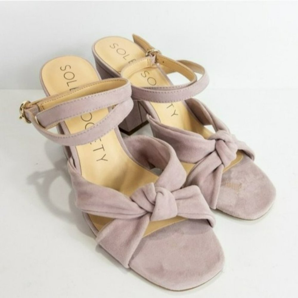 Sole Society Knotted Suede Sandals Lavendar-7.5 - Picture 3 of 6